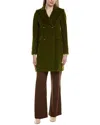 Fleurette Wool-blend Coat In Green
