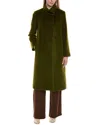 Fleurette Wool-blend Coat In Green