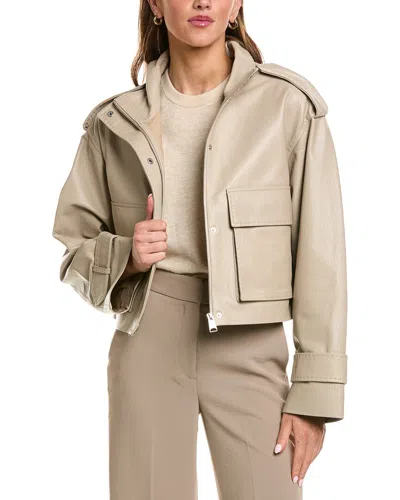 FLEURETTE FLEURETTE ZIP FRONT CROPPED LEATHER JACKET
