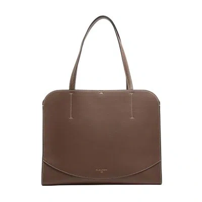 Fleuron Oak Medium Cabas Bag In Grey