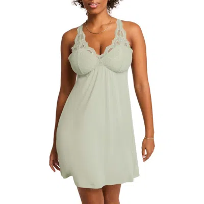 Fleur't Belle Epoque Fuller Cup Lace Chemise In Fern