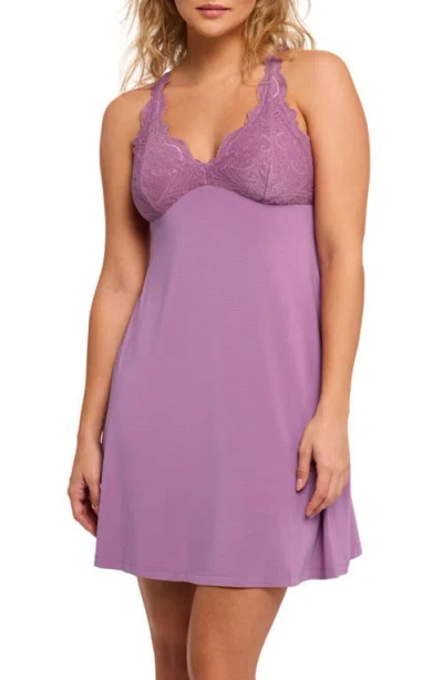 Fleur't Belle Epoque Lace Chemise In Berry Glaze