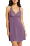 Fleur't Belle Epoque Lace Chemise With Bra Pockets In Iris