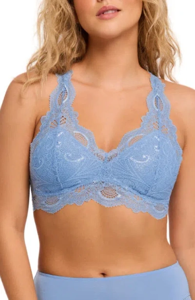 Fleur't Belle Époque Lace T-back Bralette In Bluebell