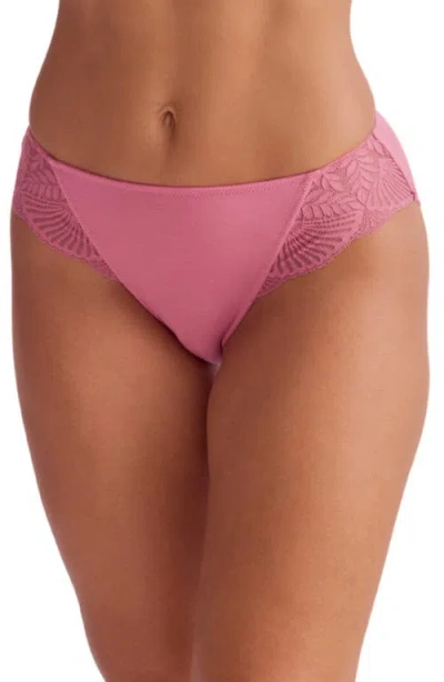 Fleur't Belle Epoque Lace Trim Microfiber Briefs In Animal Print