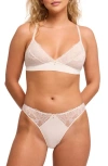Fleur't Bridal Bralette & Briefs Set In Chantilly/champagne