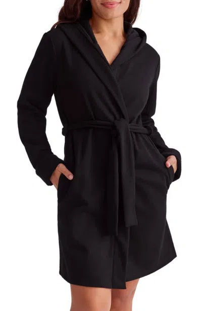 Fleur't Cozy Short Robe In Black