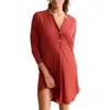 Fleur't Dolman Three Quarter Sleeve Nightshirt In Brown