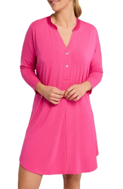 Fleur't Dolman Three Quarter Sleeve Nightshirt In Watermelon