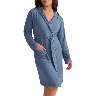 Fleur't Hooded Robe In Nordic Blue