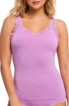 Fleur't Iconic Lace Trim Camisole With Shelf Bra In Orchid