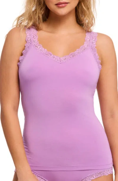 Fleur't Iconic Lace Trim Camisole With Shelf Bra In Orchid