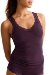 Fleur't Iconic Lace Trim Camisole With Shelf Bra In Purple