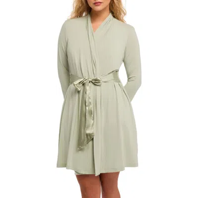 Fleur't Iconic Short Robe In Fern