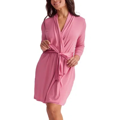 Fleur't Iconic Short Robe In Pink