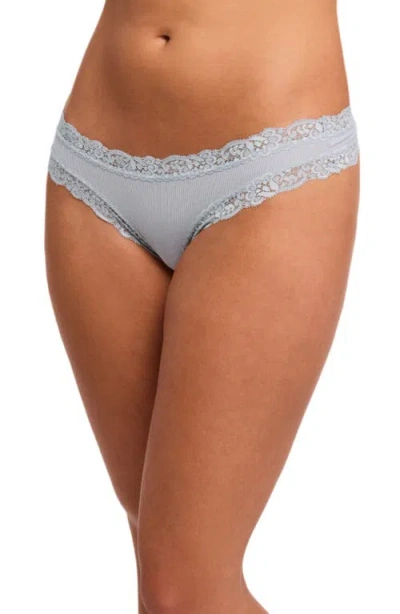 Fleur't Iconic Thong In Silver Lake Rib
