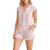 Fleur't Short Pajamas & Scrunchie Set In Pink