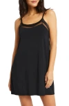 Fleur't Tuxedo Slip Chemise In Black