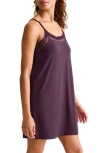 Fleur't Tuxedo Slip Chemise In Burgundy