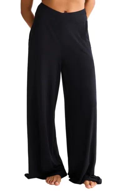 Fleur't Wide Leg Lounge Pants In Black
