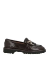 Fleury Woman Loafers Dark Brown Size 7.5 Textile Fibers In Brown