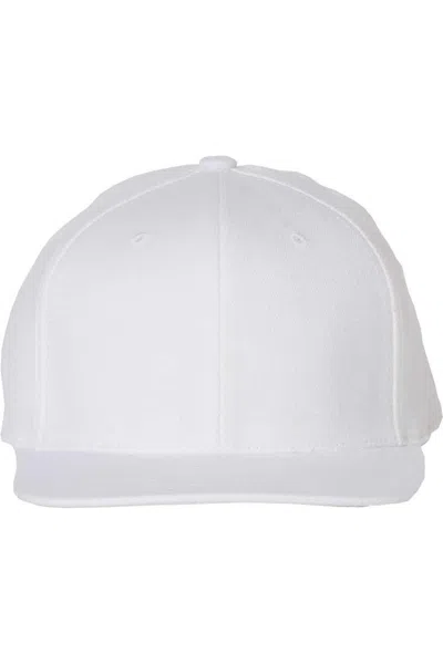Flexfit 110 Flat Bill Snapback Cap In White