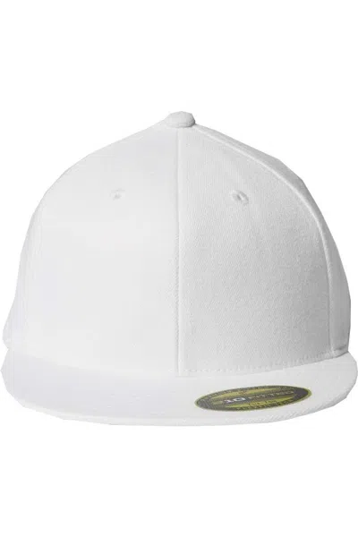 Flexfit 210 Flat Bill Cap In White