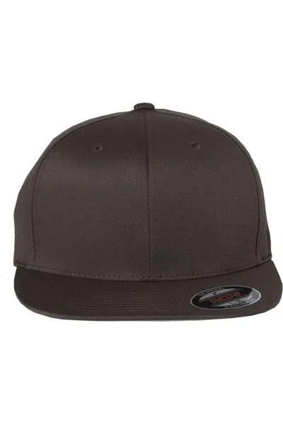 Flexfit Pro-baseball On Field Flat Bill Cap In Black