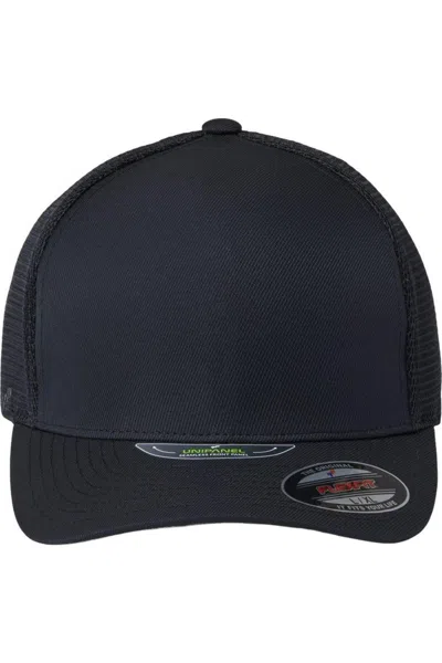 Flexfit Unipanel Trucker Cap In Black