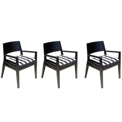 Pre-owned Flexform 1990s By  Italian Design Set Of Three Armchairs In Brown