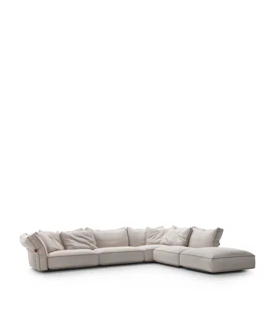 Flexform Camelot Sectional Corner Sofa In Gray
