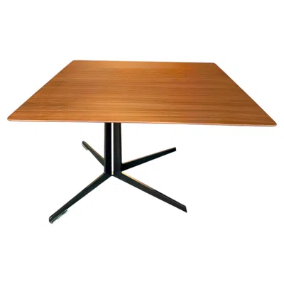 Pre-owned Flexform Fly Coffee Table By Antonio Citterio, Metal Burnished And Walnut Wood In Brown