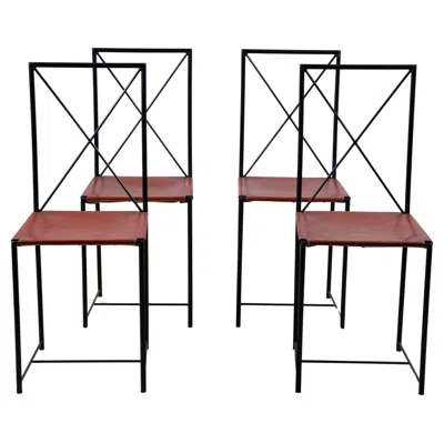 Pre-owned Flexform Mario Asnago And Claudio Vender Set Of 4 'moka' Dining Chairs For  In Black