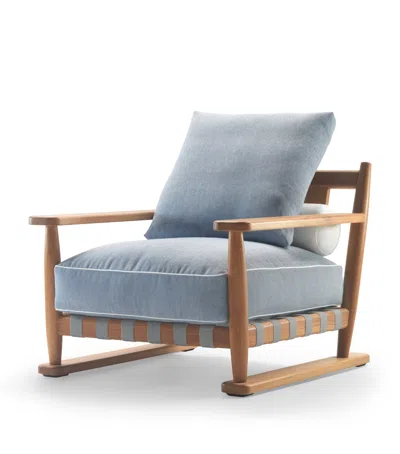 Flexform Meriggio Outdoor Armchair In Blue