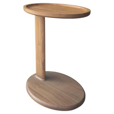 Pre-owned Flexform Oliver Small Side Table In Walnut, Solid Wood In Brown