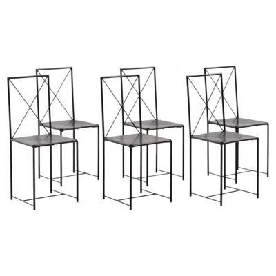 Pre-owned Flexform Set Of Six Asnago & Vender 'moka' Chairs For  - Italy, 1980s In Gray
