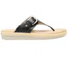 Flexi Leather Thong Sandals In Black In Black