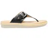 Flexi Leather Thong Sandals In Black In Black