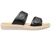 Flexi Leather Two-strap Sandals In Black In Black