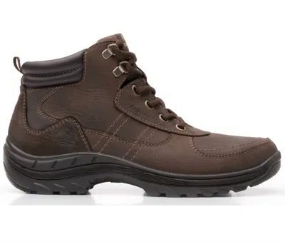 Flexi Men's Outdoor Leather Boot In Dark Brown