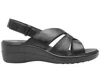 Flexi Women's Leather Slingback Sandals In Black In Black