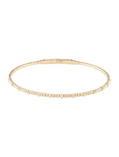 Pre-owned Flexie 14k Diamond Flexible Bangle Bracelet, 6.75" In Multi