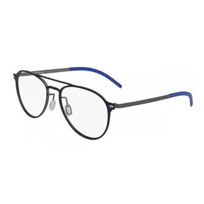 Flexon Demo Pilot Men's Eyeglasses  B2028 412 55 In Blue