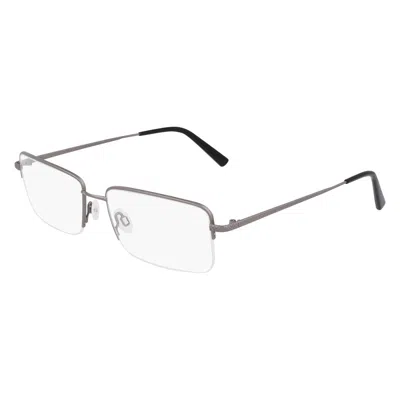 Flexon Demo Rectangular Men's Eyeglasses  H6073 070 59 In Metallic