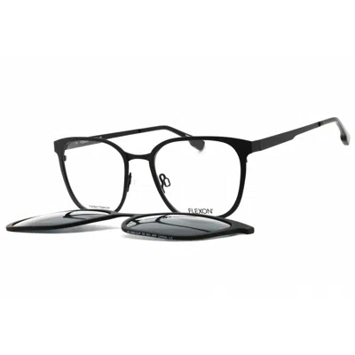 Flexon Demo With Dark Grey Clip-on Square Men's Eyeglasses Flx1005mag-set 002 53 In Brown
