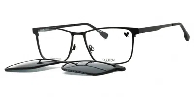 Flexon Flx1001mag-set With Clip-on Men's Glasses, , Size 57 In Black