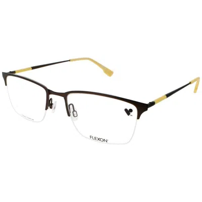 Flexon Men's Brown Rectangular Eyeglass Frames E1130