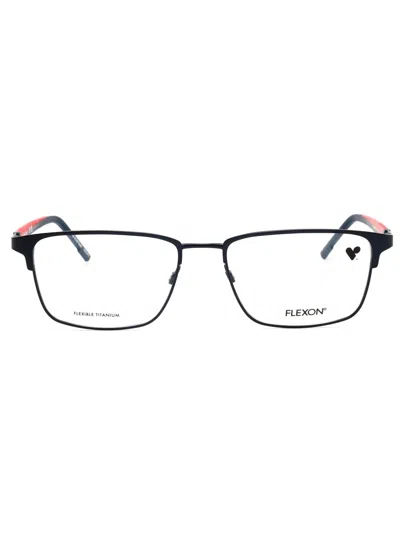 Flexon Men's Rectangular Metal Eyeglasses In Red
