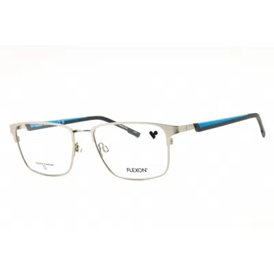 Flexon Men's Silver Tone Rectangular Eyeglass Frames E1154