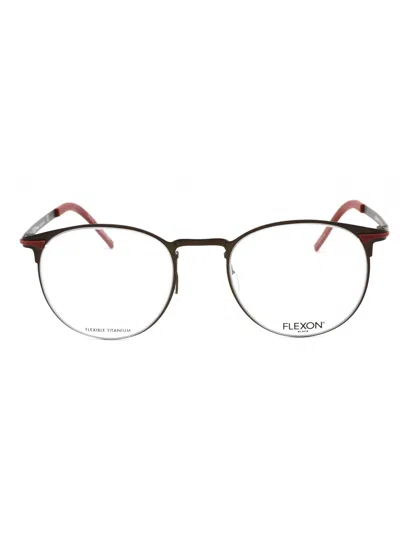 Flexon Metal Round Men's Eyeglasses In Black